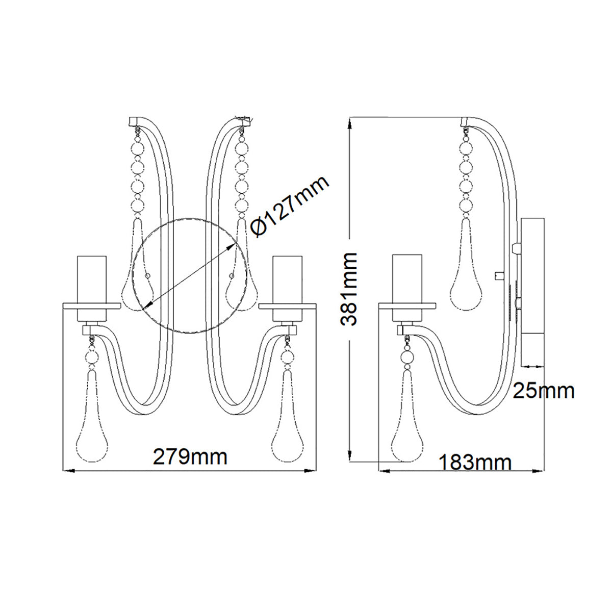 Quintiesse Karlee Decorative Wall Light