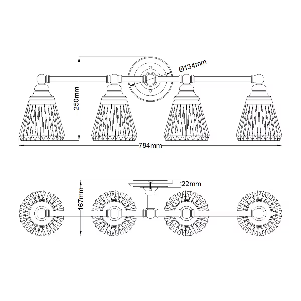 Keynes 4-Light Wall Light