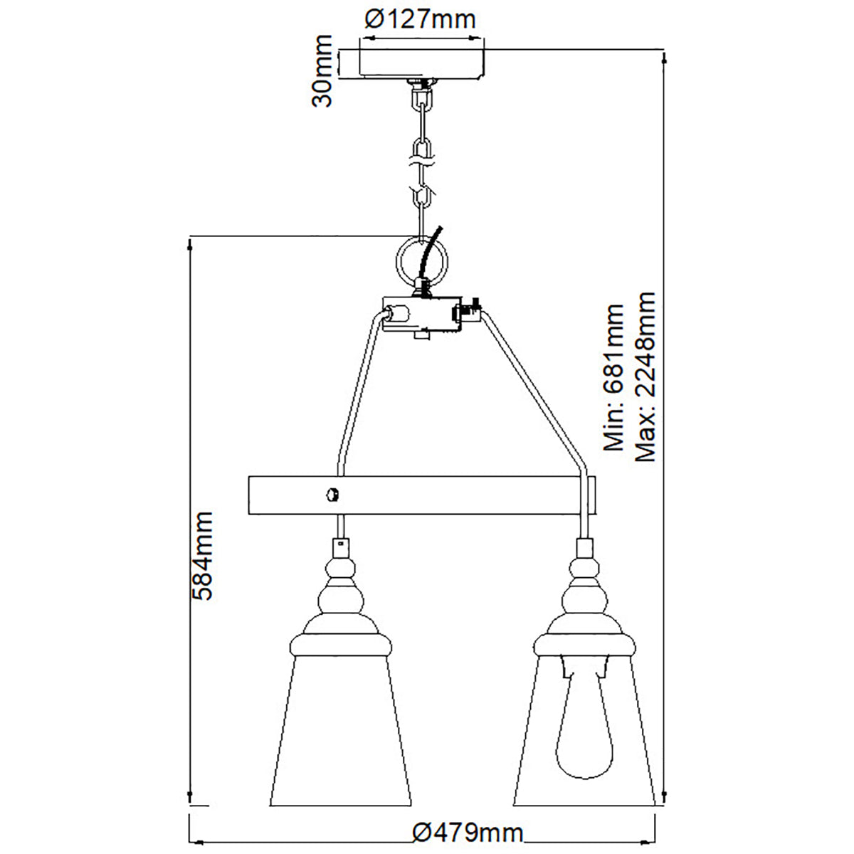 Quintiesse Loras Three-Light Pendant