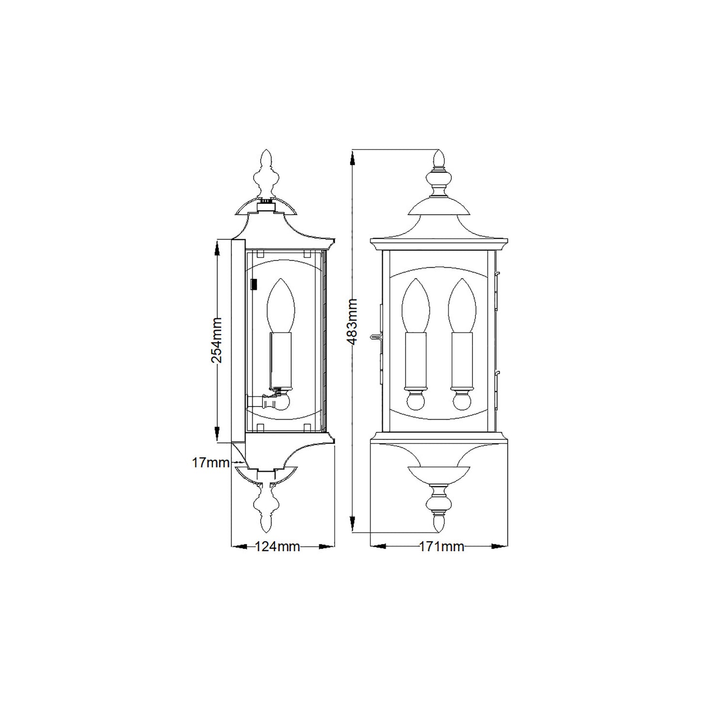 Market Square 2-Light Wall Light in Oil Rubbed Bronze