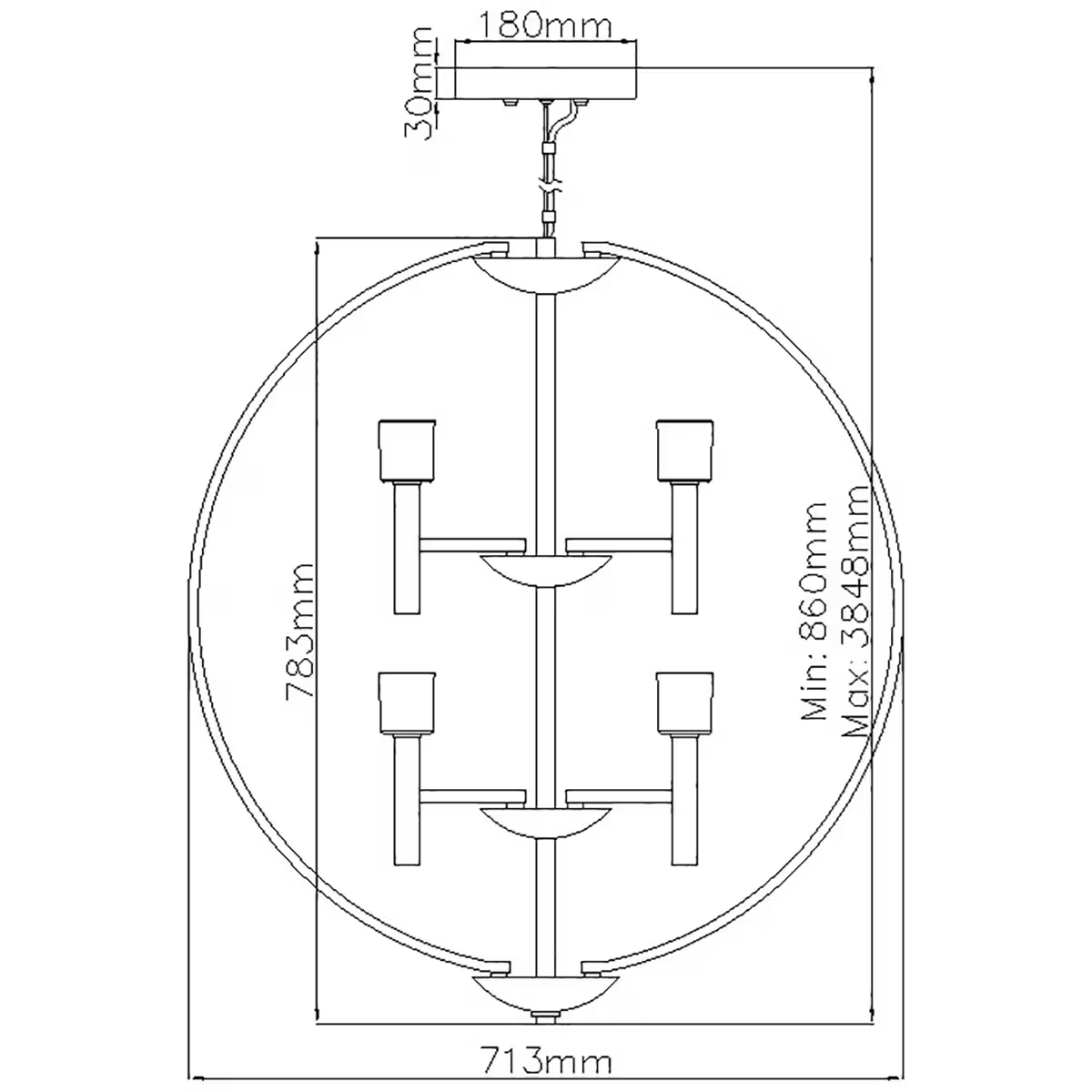 Mondo 8-Light Pendant Chandelier