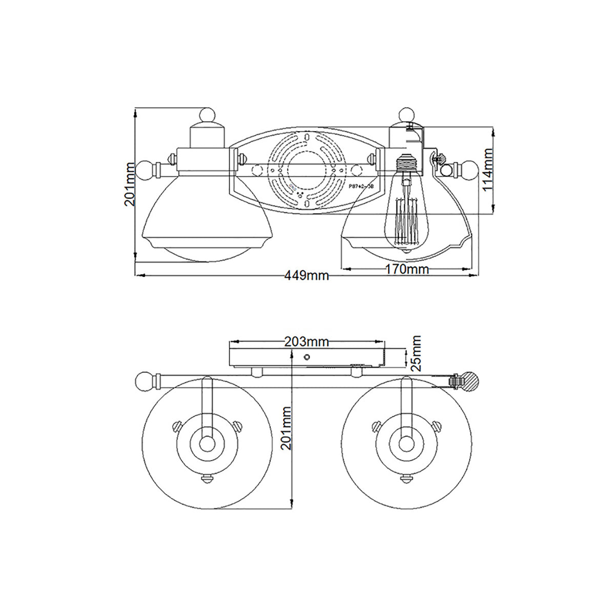 Quintiesse Scholar Two-Light Wall Light