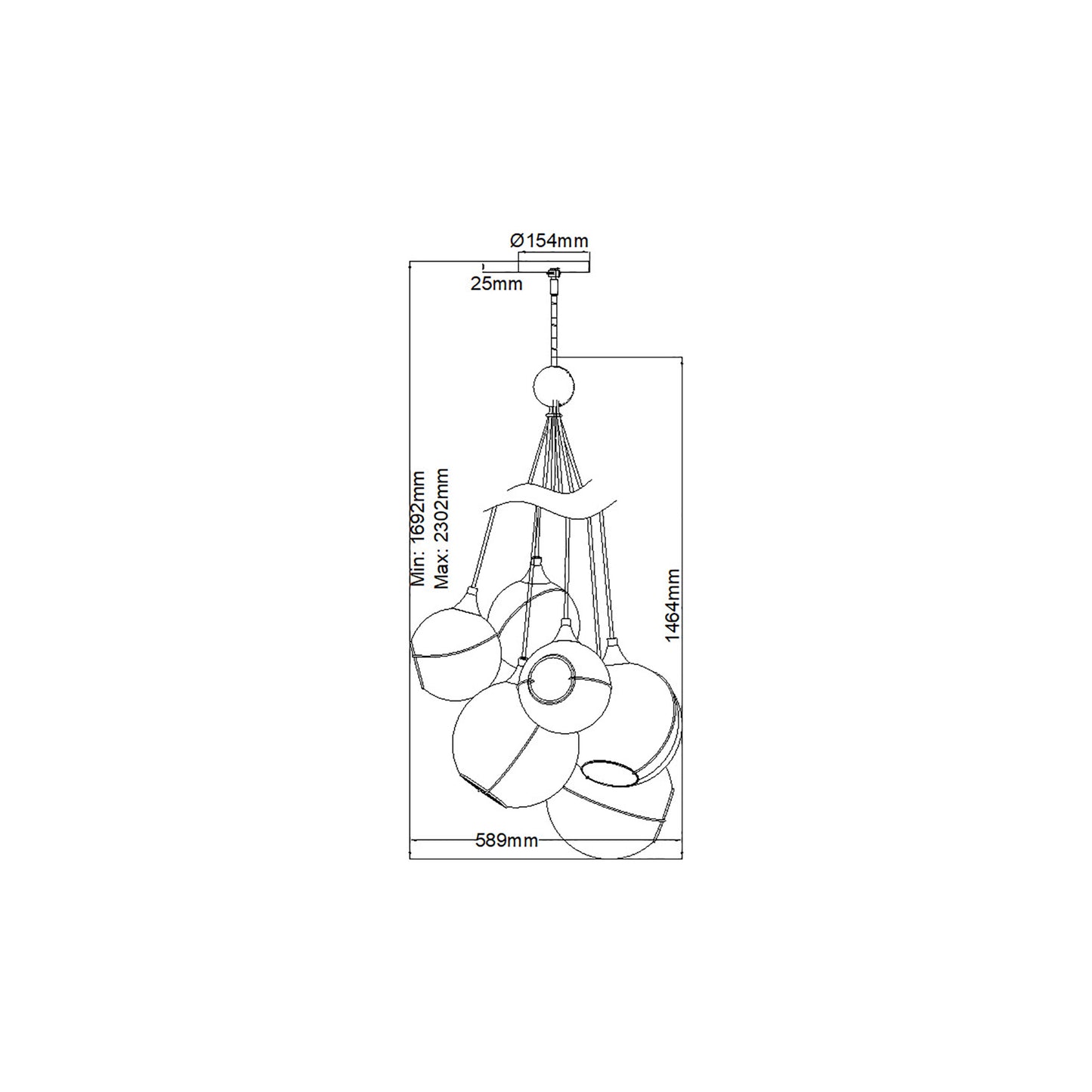 Skye 6-Light Pendant in Heritage Brass