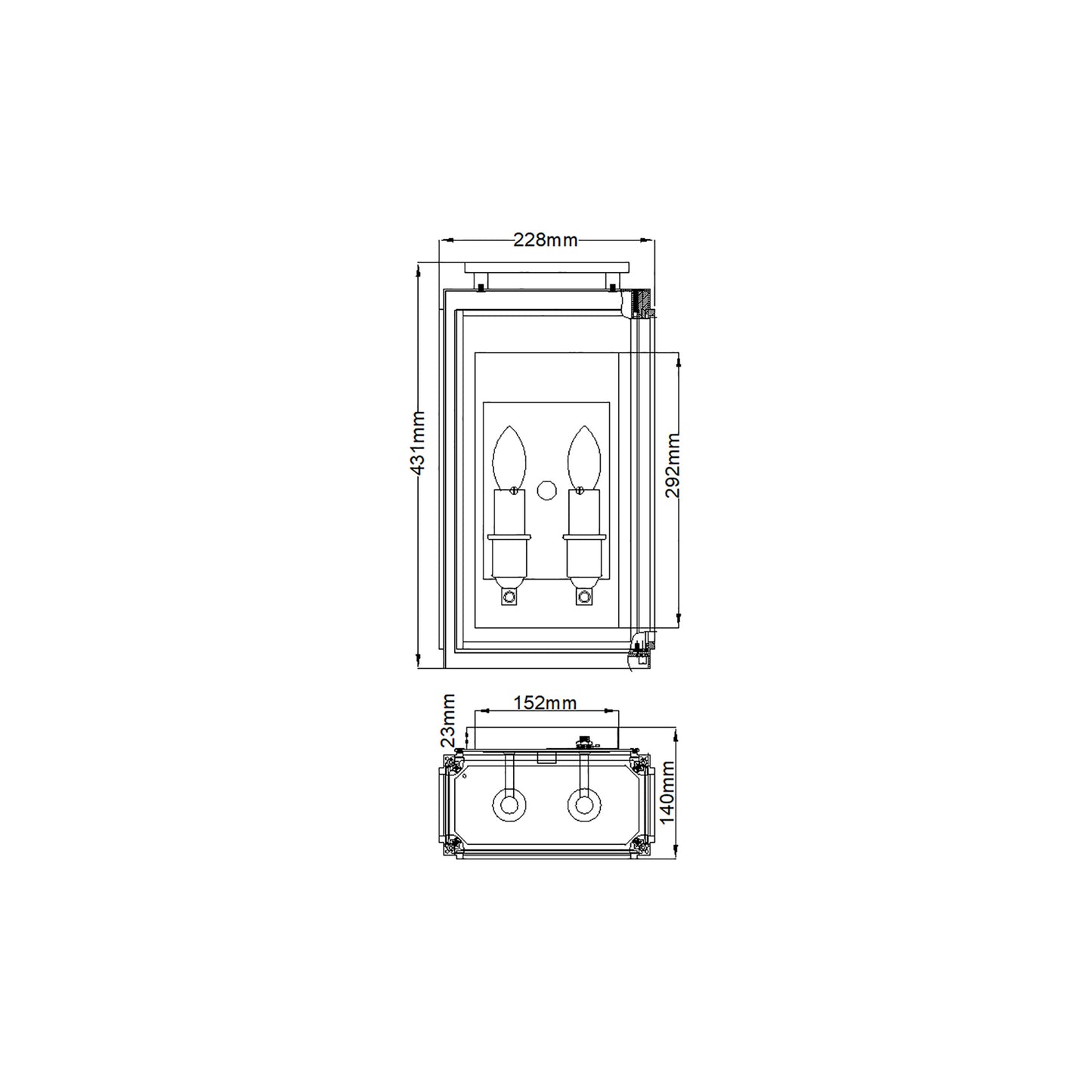 Sutcliffe 2-Light Wall Lantern