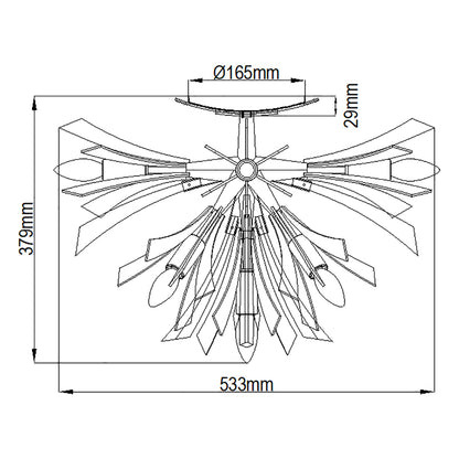 Vida 9-Light Semi Flush Light