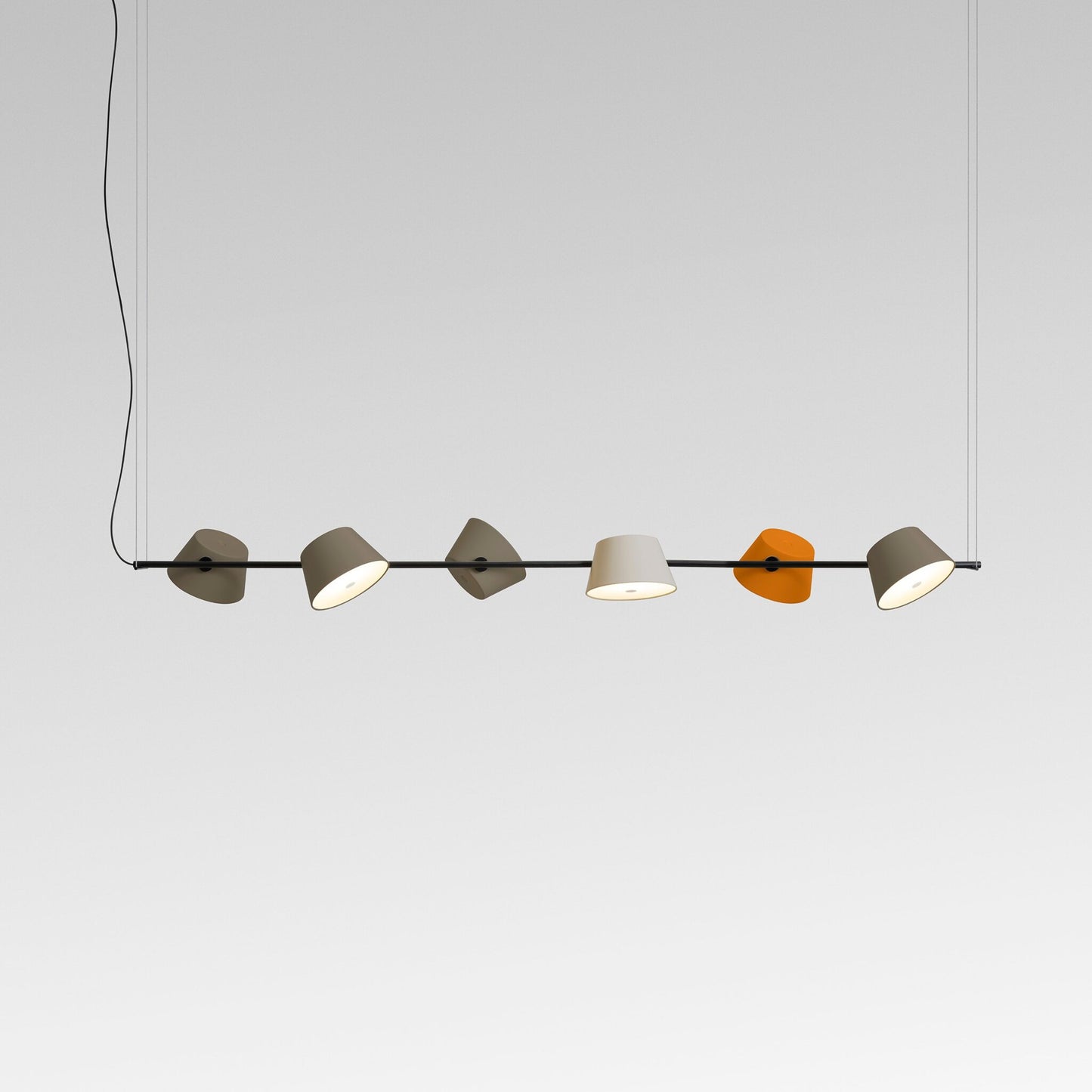 Tam Tam 6 Large Linear Pendant in Black