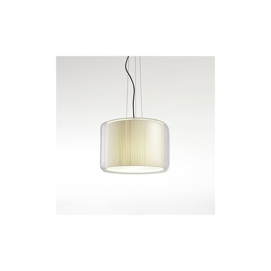Mercer 44 Large Transparent Glass Pendant with Textile Shade