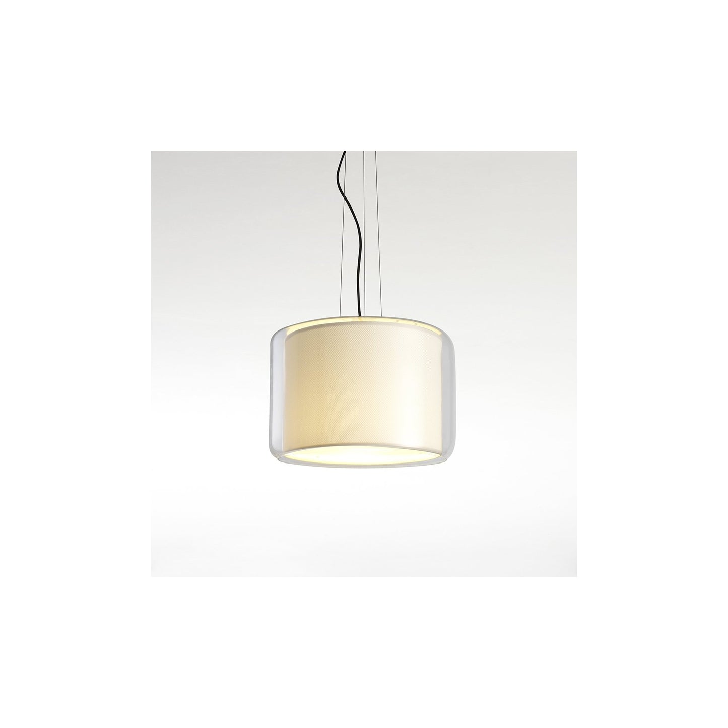Mercer 44 Large Transparent Glass Pendant with Textile Shade