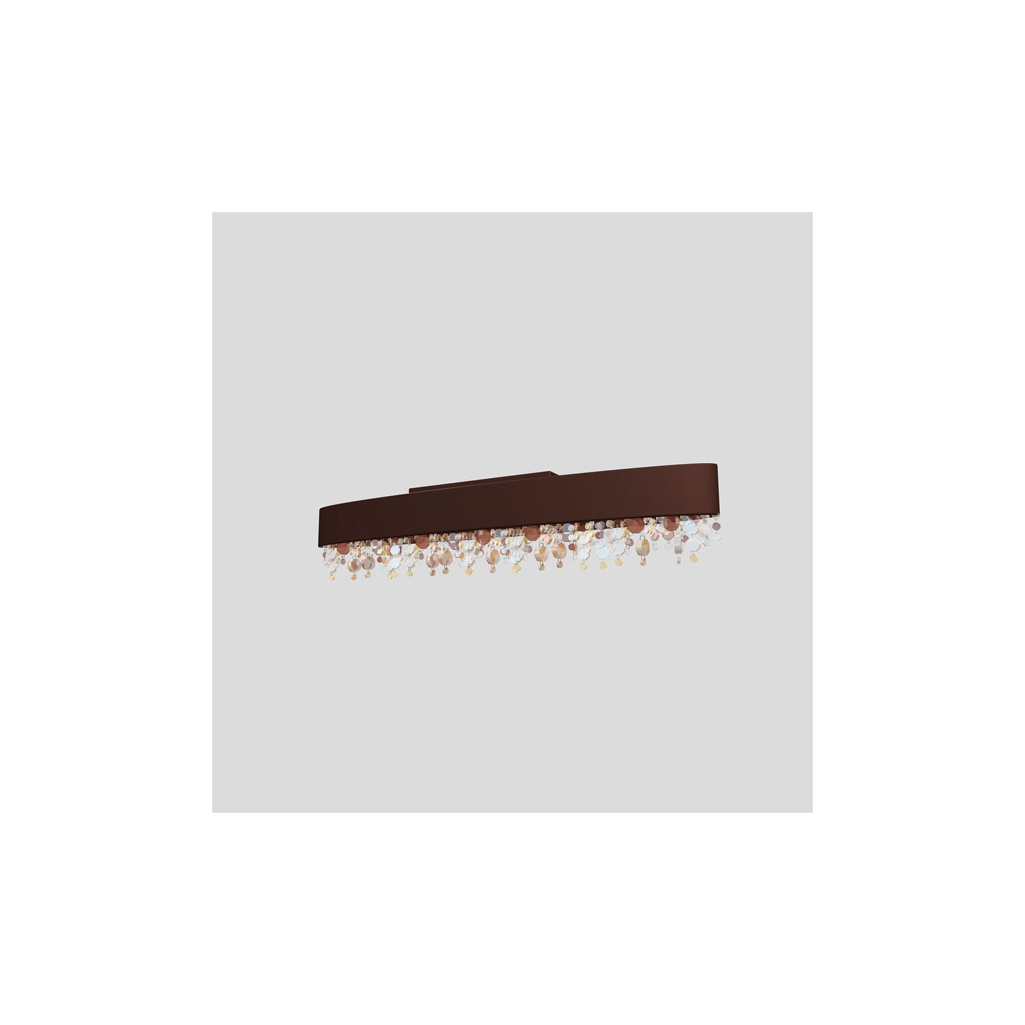 Ola PL6 OV 160 LED Large Oval Ceiling Light with Colored Glass