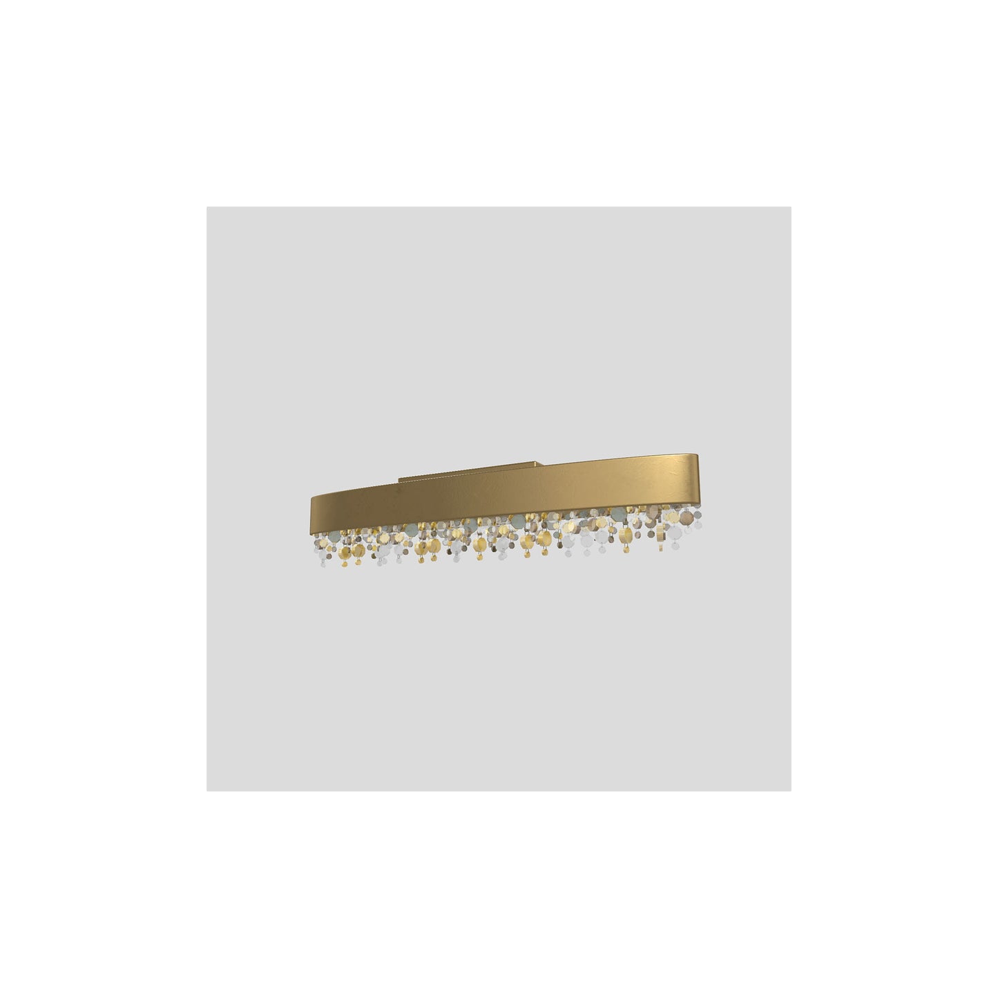 Ola PL6 OV 160 LED Large Oval Ceiling Light with Colored Glass