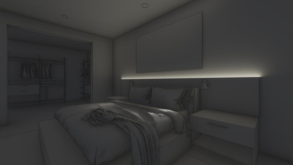 Recessed headboard reading light