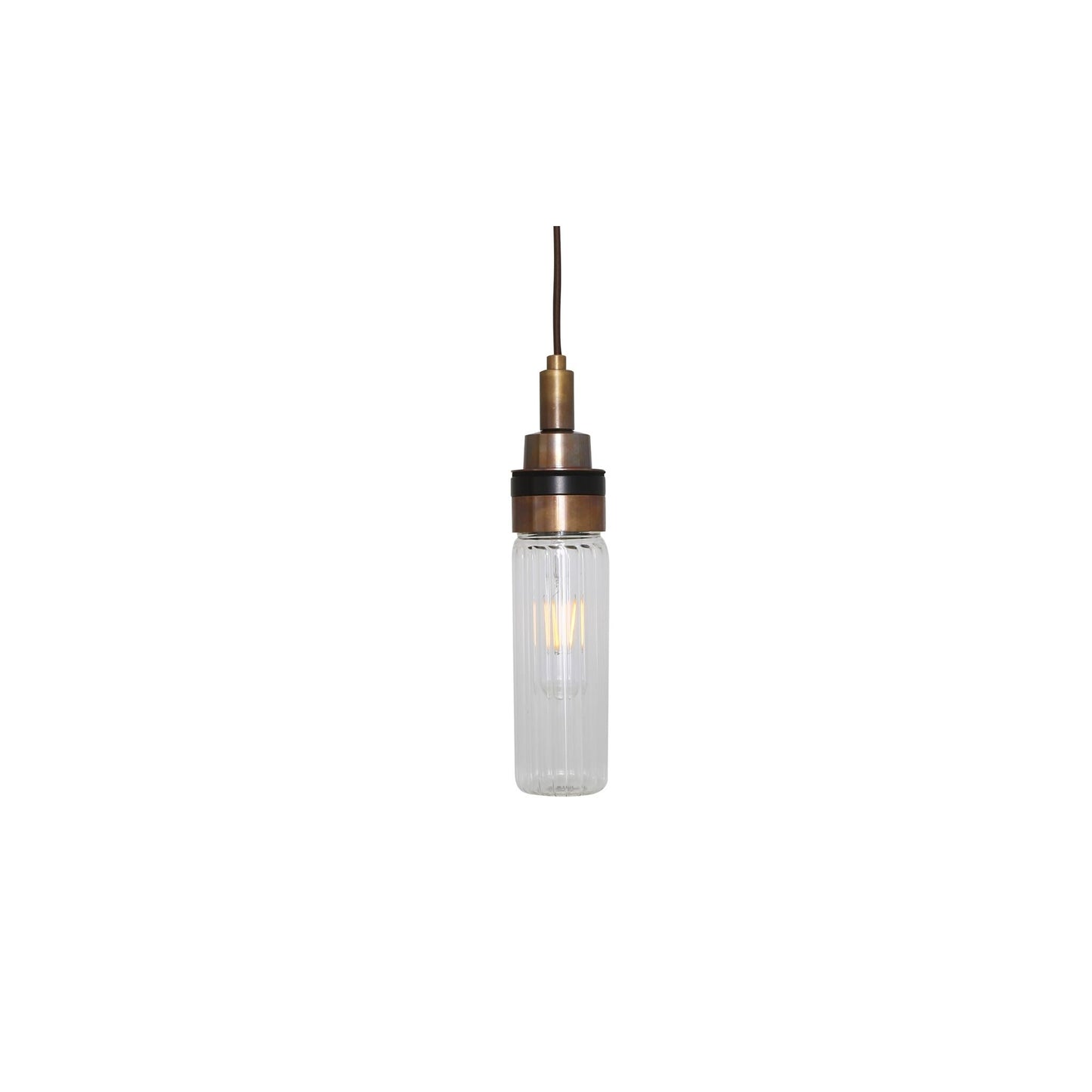 Delta Tube Glass and Brass Bathroom Pendant IP65
