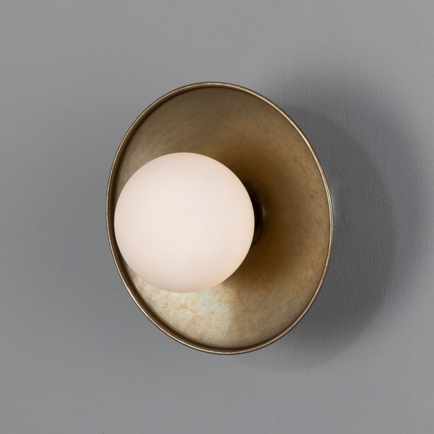Aosta Brass Disc Bathroom Wall Light