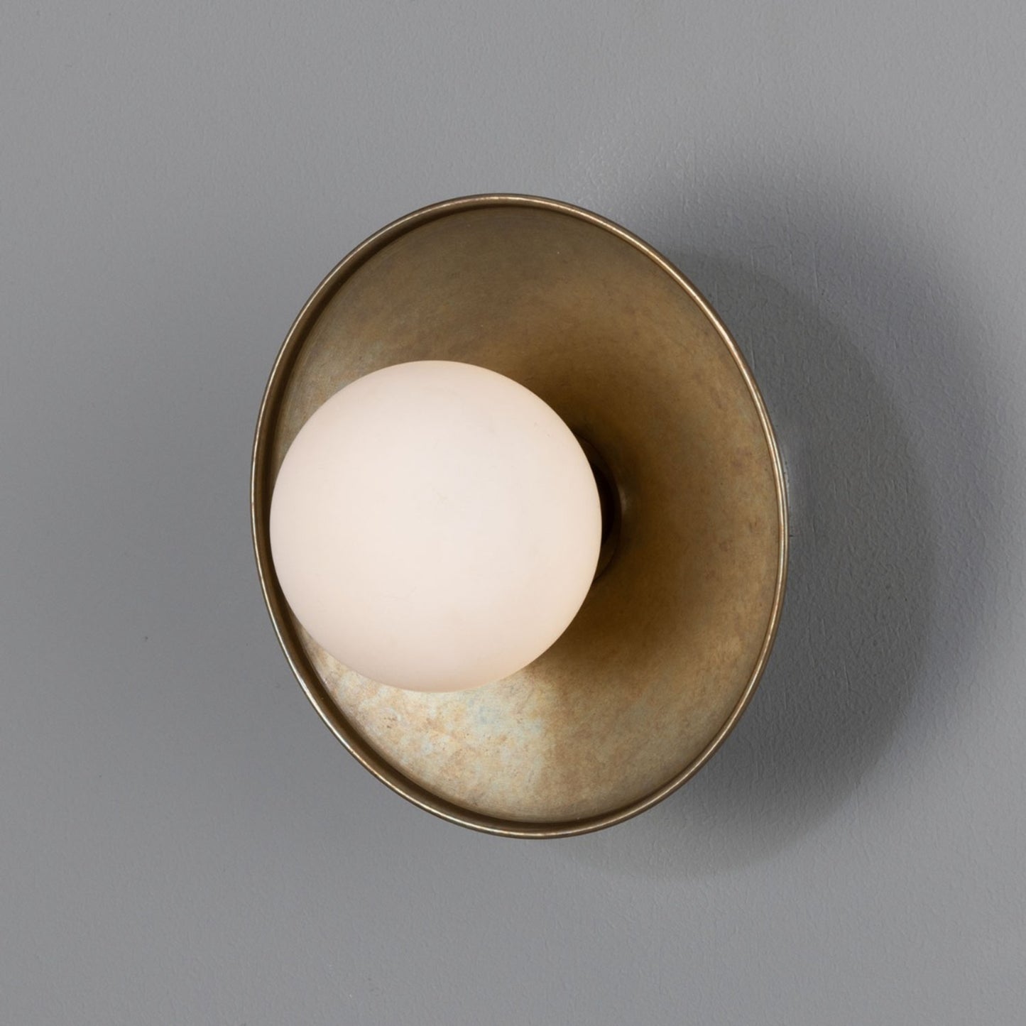 Aosta Brass Disc Bathroom Wall Light
