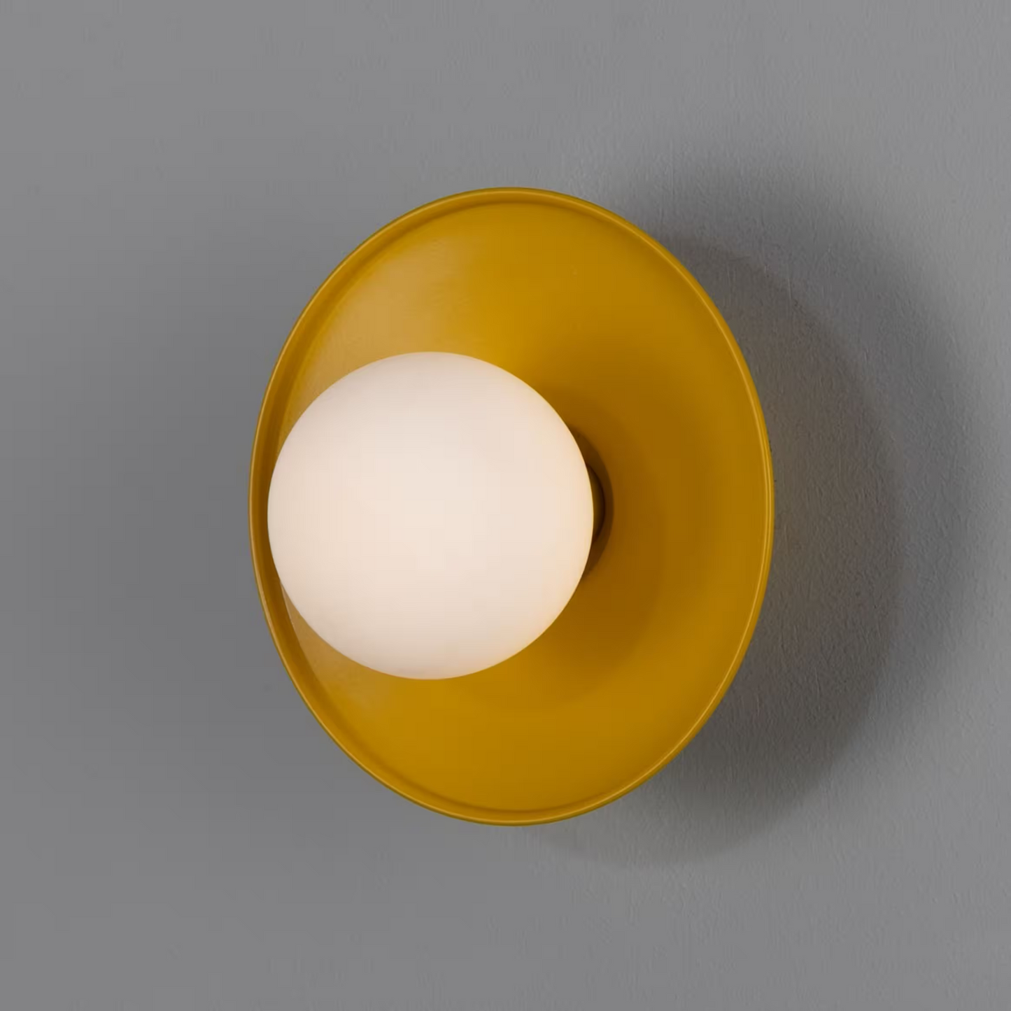 Aosta Brass Disc Bathroom Wall Light