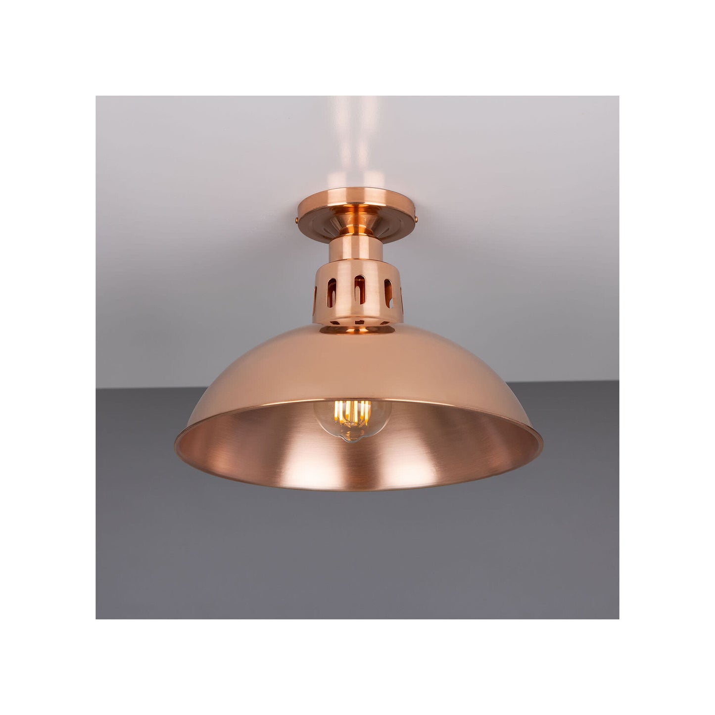 Berlin 30cm Vintage Copper Flush Ceiling Light