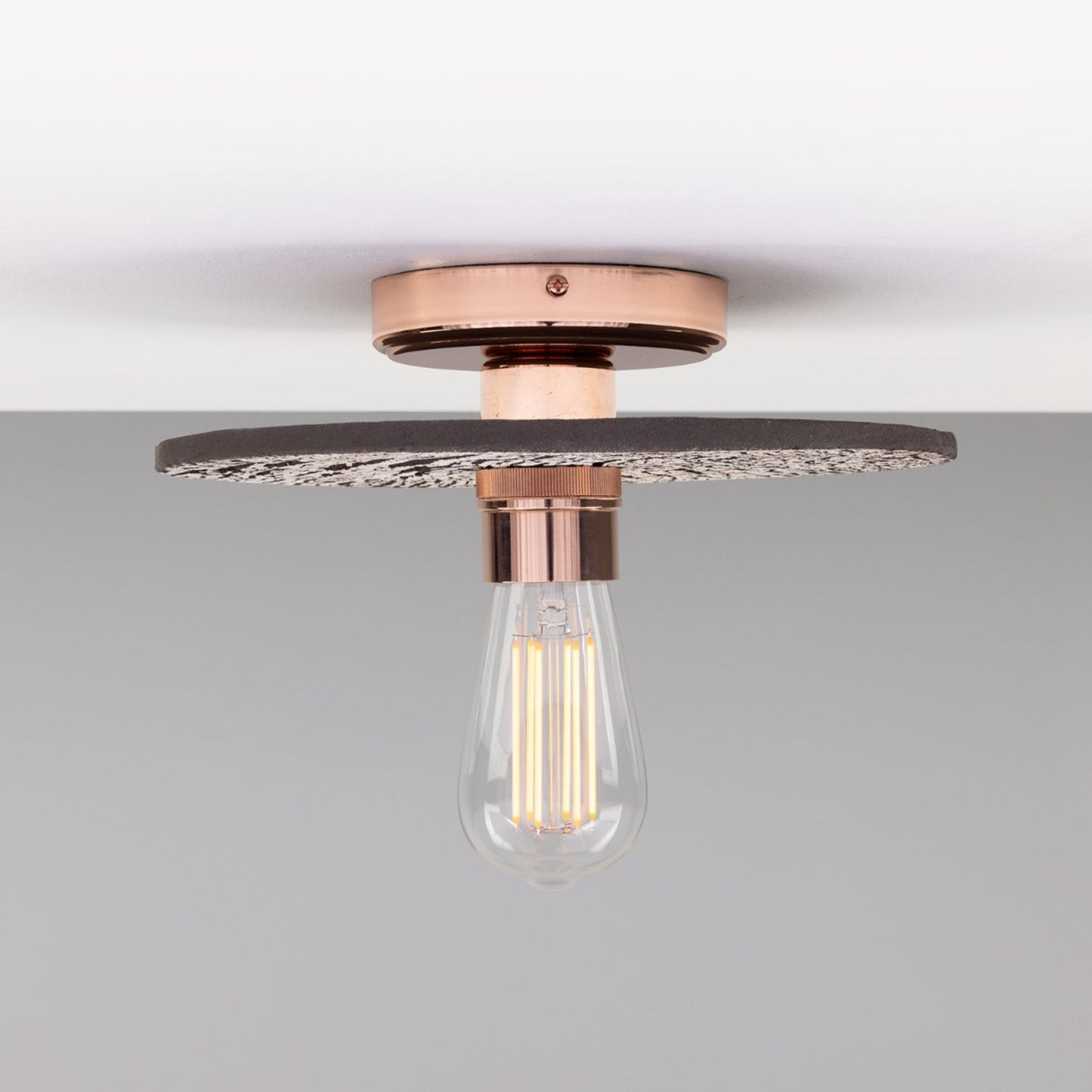 Bog Oak Organic Ceramic Disc Ceiling Light