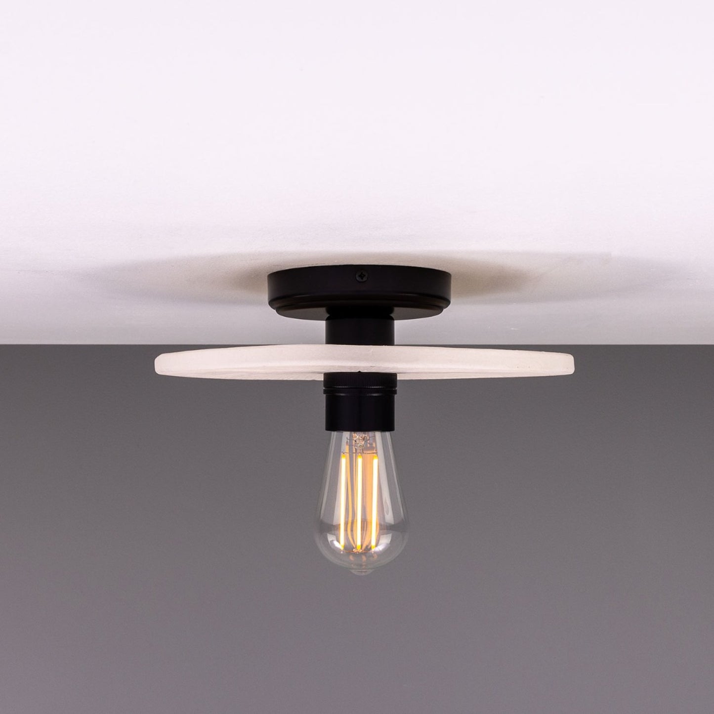 Bog Oak Organic Ceramic Disc Ceiling Light