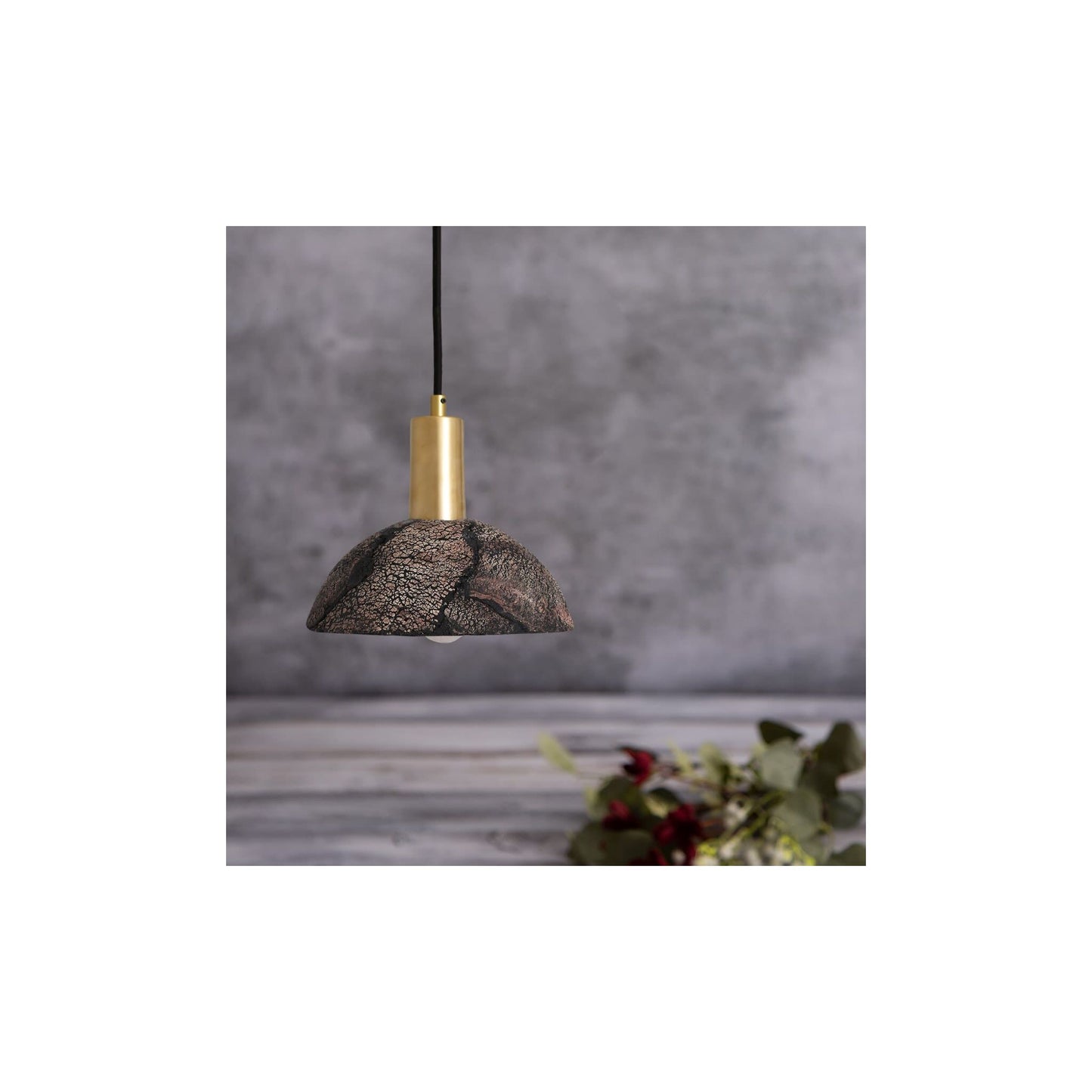 Kauri 20cm Organic Ceramic Dome Pendant