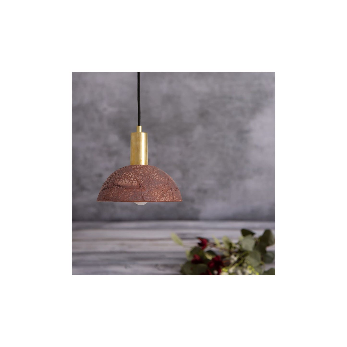 Kauri 20cm Organic Ceramic Dome Pendant