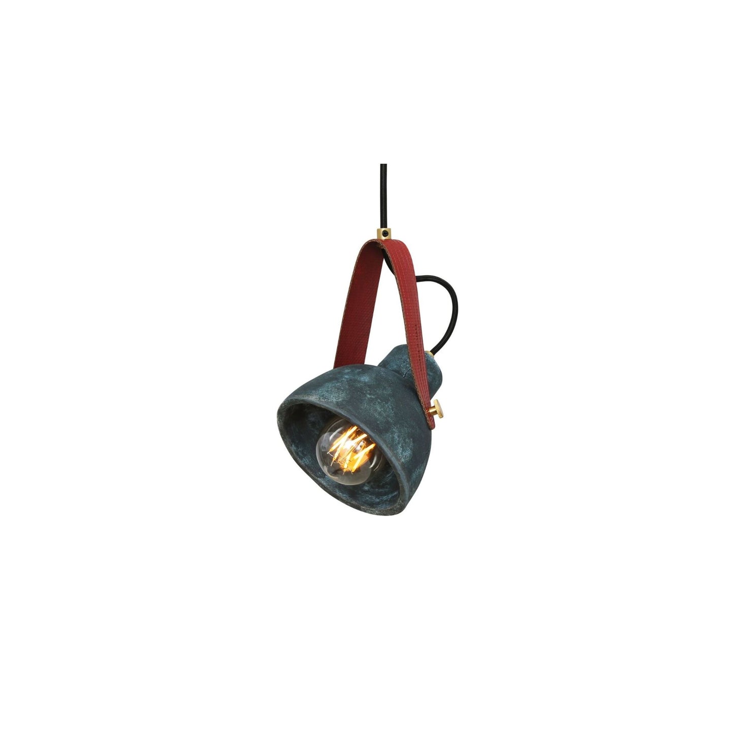 Pera Ceramic Pendant with Rescued Fire-Hose Strap