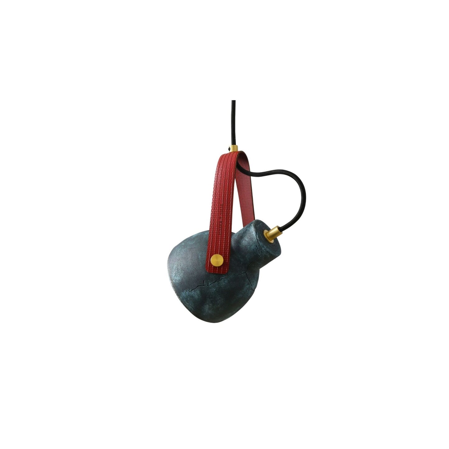 Pera Ceramic Pendant with Rescued Fire-Hose Strap