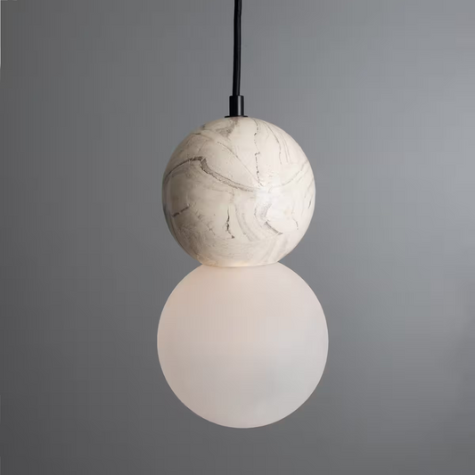 Rosa Marbled Ceramic Glass Globe Pendant