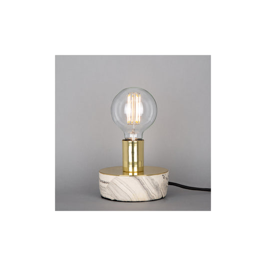 Fontana Marbled Ceramic and Brass Table Lamp