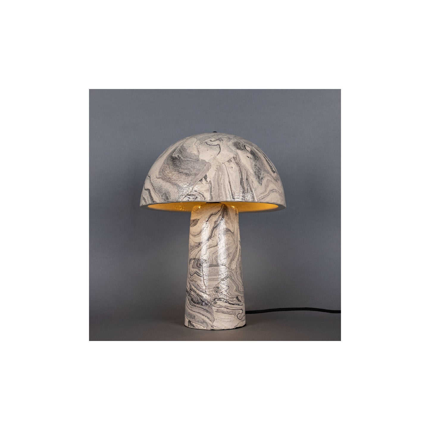 Amanita Marbled Ceramic Mushroom Table Lamp