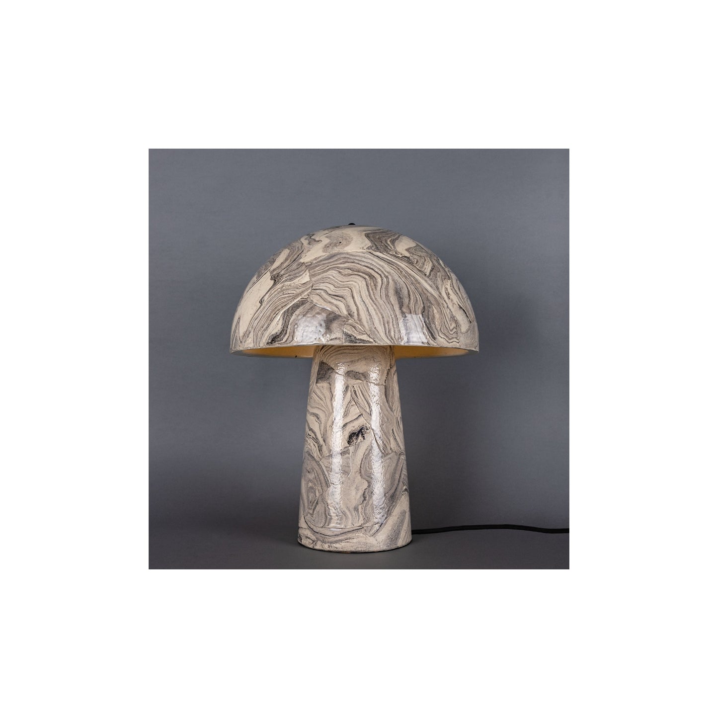 Amanita Marbled Ceramic Mushroom Table Lamp