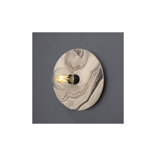 Bog Oak Organic Ceramic Disc Wall Light