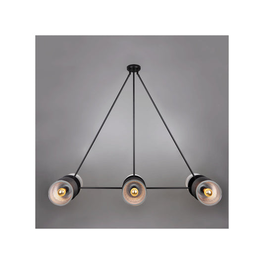 Eclipse Brass and Holophane Glass Dish Pendant