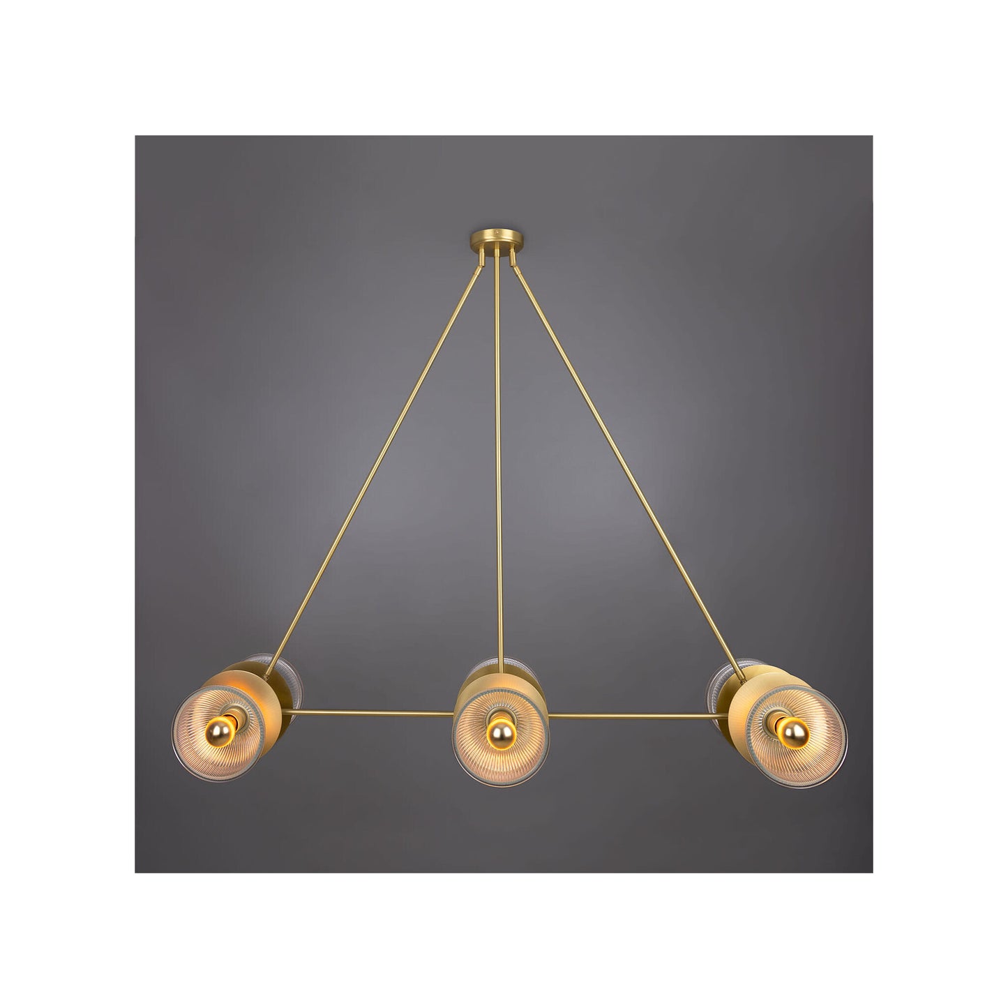 Eclipse Brass and Holophane Glass Dish Pendant