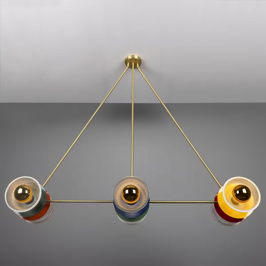 Eclipse Multicoloured Holophane Glass Dish Pendant