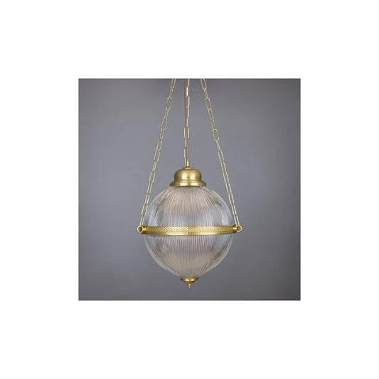 Blaenau 30cm Victorian Holophane Glass Pendant