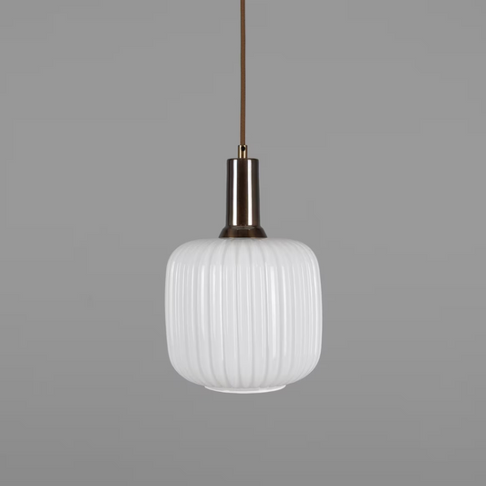 Nahla Reeded Glass and Brass Pendant