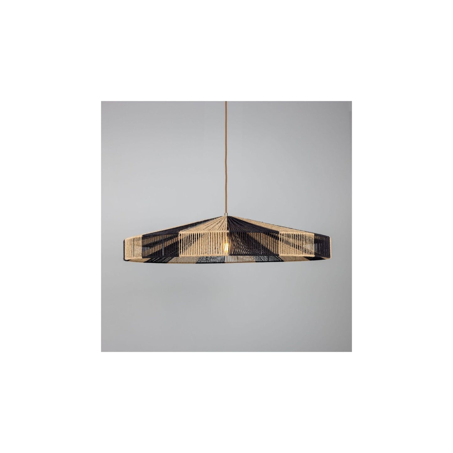 Vernon Raffia Striped Rope Pendant