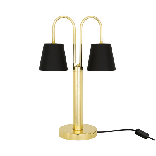 Uppsala Two-Arm Brass Table Lamp