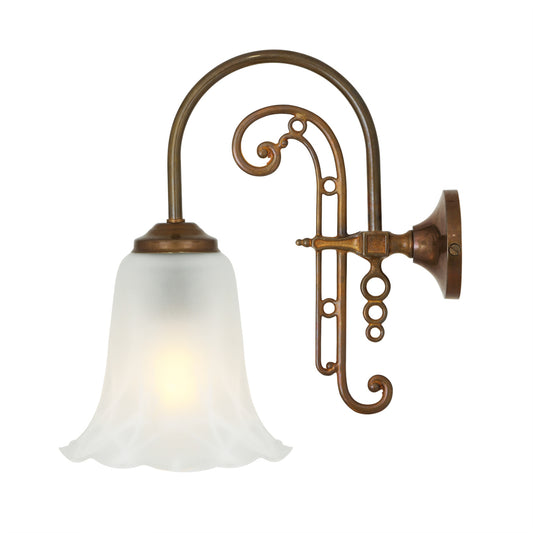 Medan Ornate Wall Light with Opal Etched Glass Shade