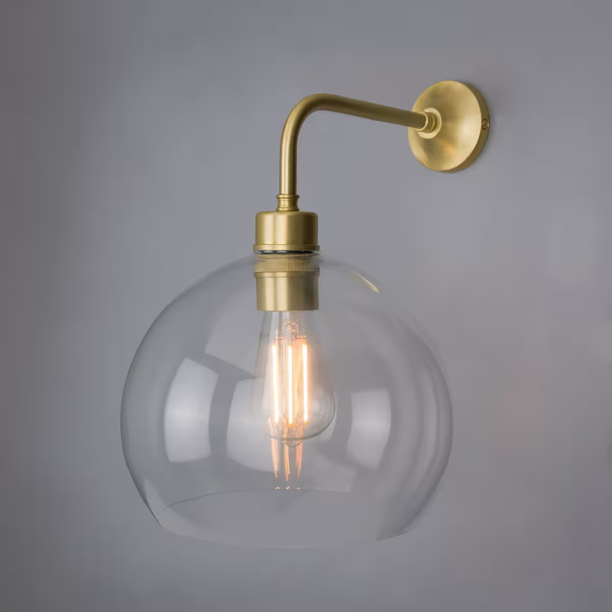 Eden 25cm Clear Open Glass Globe Wall Light