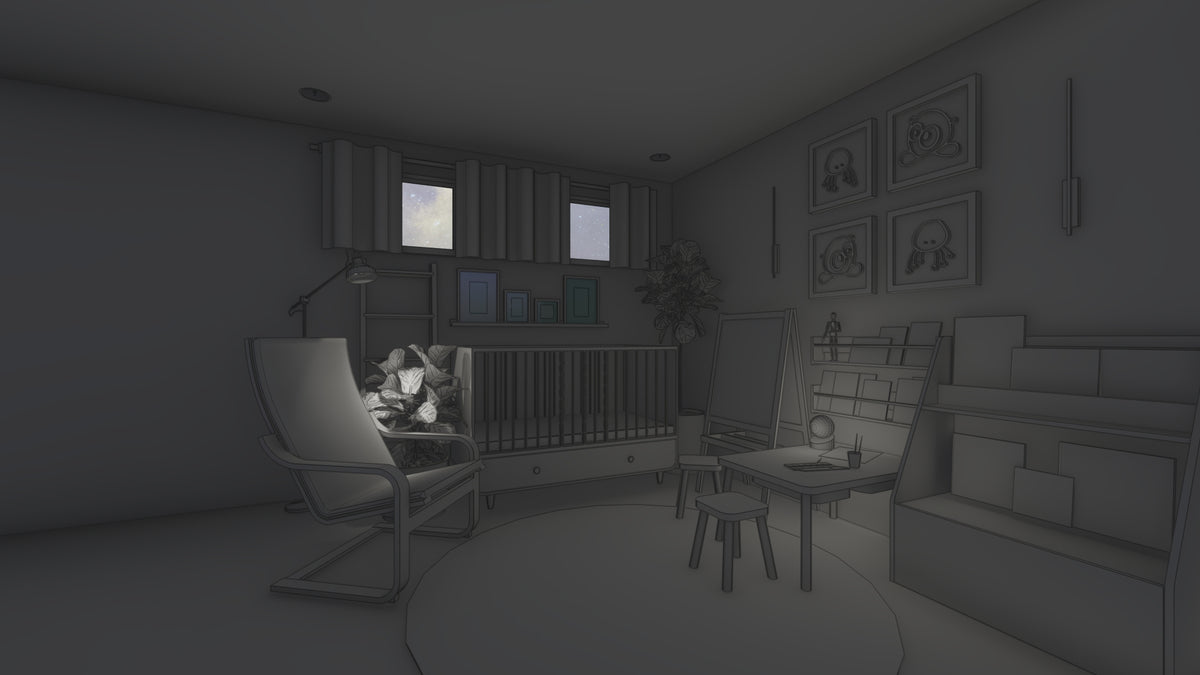 Dim amber nursery night light