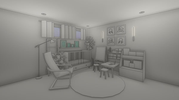Child height playroom lighting