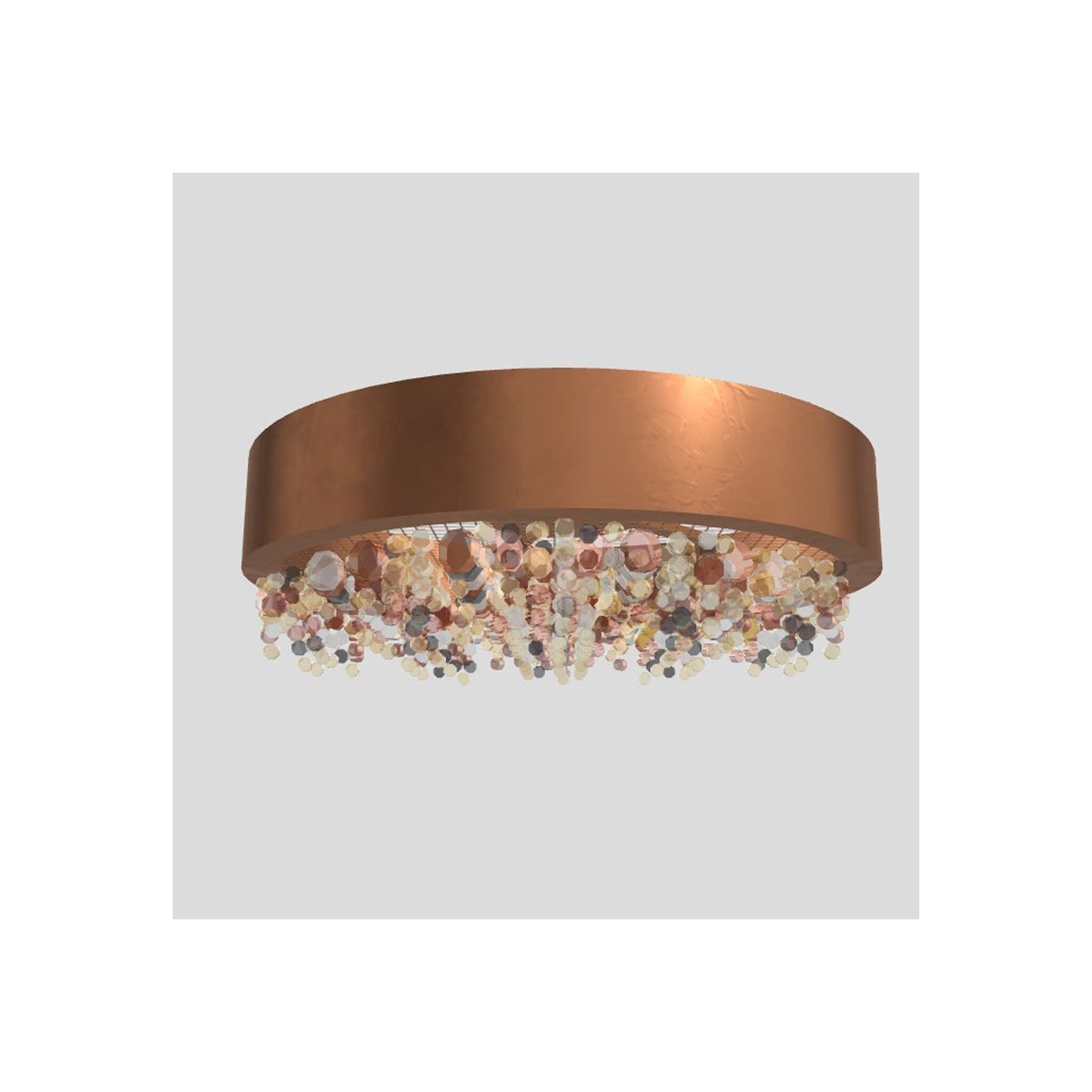 Ola PL6 60 LED Medium Round Ceiling Light with Colored Glass