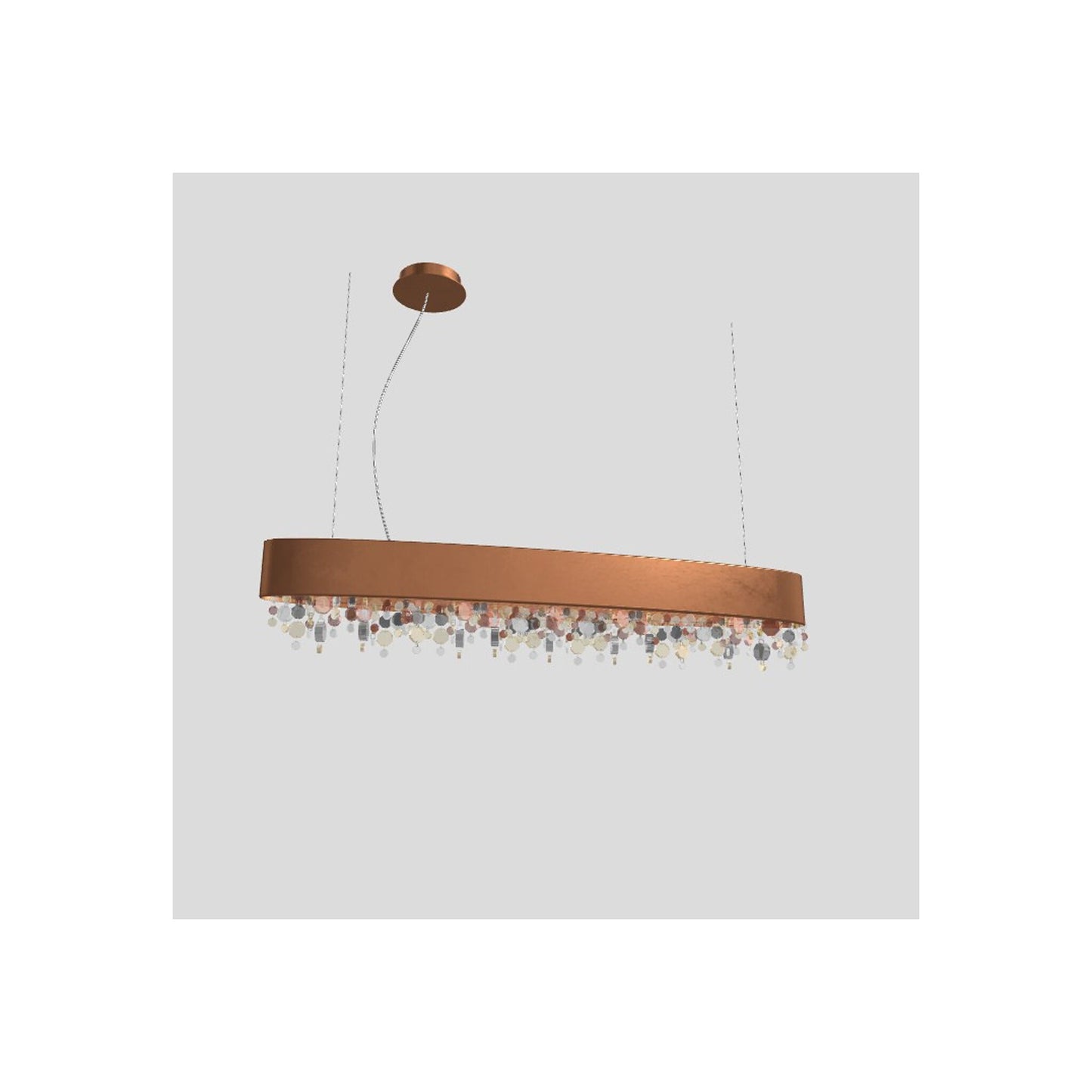 Ola S4 OV 100 Oval LED Pendant with Colored Glass