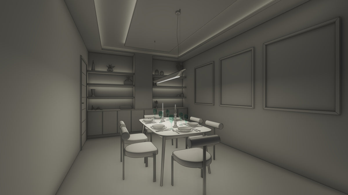 Private dining   statement chandelier sizing
