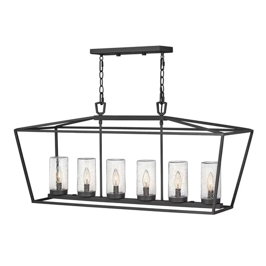 Alford Place 6-Light Outdoor Linear Pendant in Museum Black