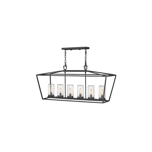Alford Place 6-Light Outdoor Linear Pendant in Museum Black