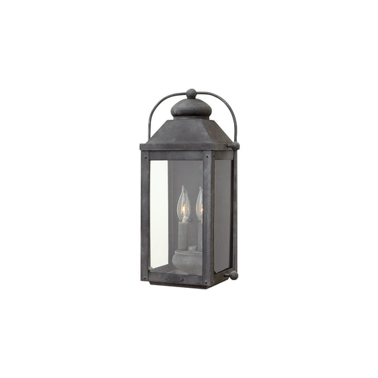 Anchorage 2-Light Wall Lantern in Aged Zinc