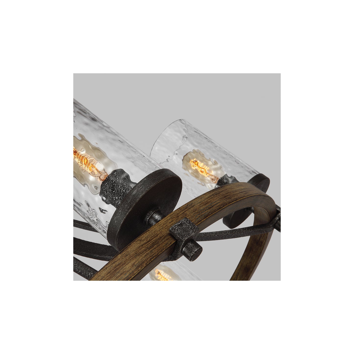 Angelo 6-Light Chandelier in Distressed Weathered Oak & Slate Grey Metal