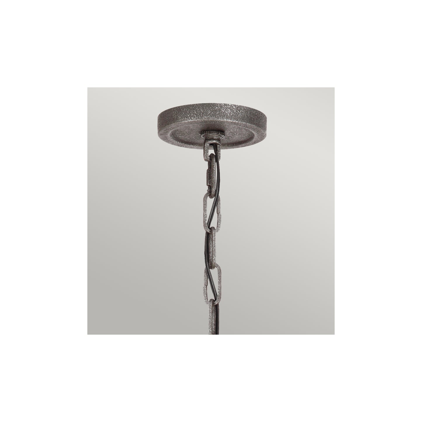 Angelo 6-Light Chandelier in Distressed Weathered Oak & Slate Grey Metal